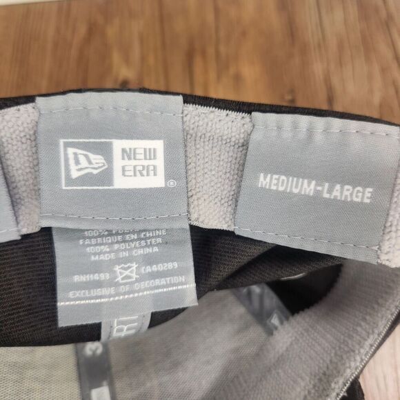 Golden State Warriors New Era 39thirty Fitted Sz M/L Hat Cap Black Gray NBA Team - Picture 10 of 11